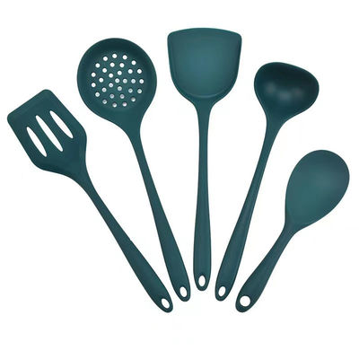 Mua Nhập khẩu hàng hóa chất lượng thực phẩm mềm màu xanh lá cây chống nhiệt đồ dùng bàn không dính nồi bếp trộn chiên Spatula rác muối 5 miếng online manufacture