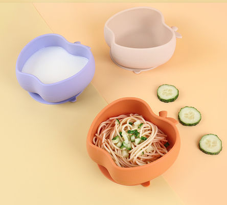 Không độc hại chất lượng thực phẩm Silicone Baby Food Bowl Children's Suction Cup Silicone Bowl Exercises Baby's Eating Ability