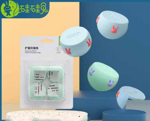Góc chống va chạm thỏ silicon mới góc bàn màu trơn cho trẻ em Vỏ bảo vệ chống va chạm