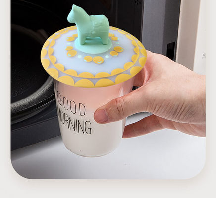 Chiếc cốc silicone chống bụi Chiếc cốc kính hình ảnh hoạt hình Chiếc cốc kính tái sử dụng Chiếc cốc chống bụi Chiếc cốc cà phê chất lượng thực phẩm Chiếc cốc silicone